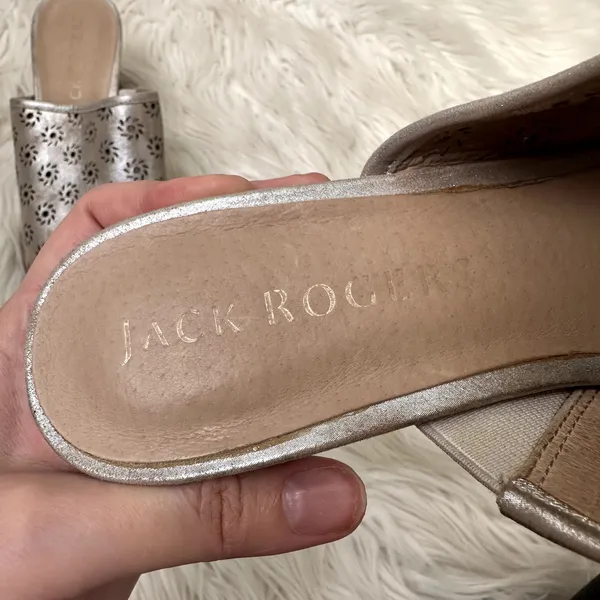 Jack Rogers Ronnie Perforated Peep-toe Sandals Sz 8.5 - Image 3