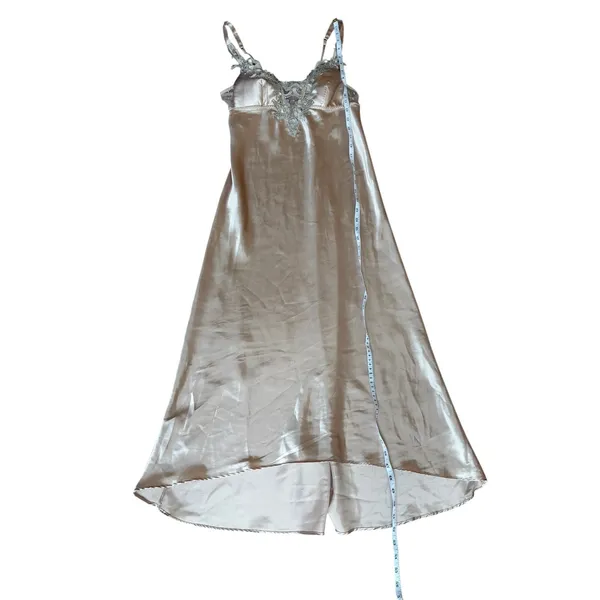 FLORA by Flora Nikrooz Women's Stella gown almond slip dress, size M - Image 11
