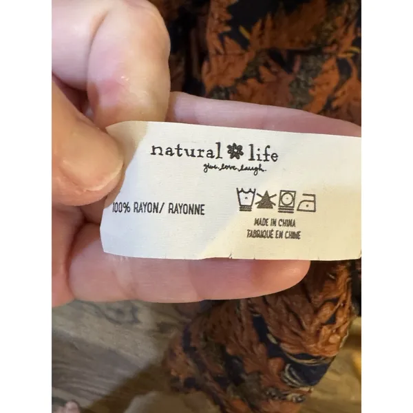 Natural Life Charlotte Boho Dress in Navy/Rust Size Large XL Maxi - Image 5