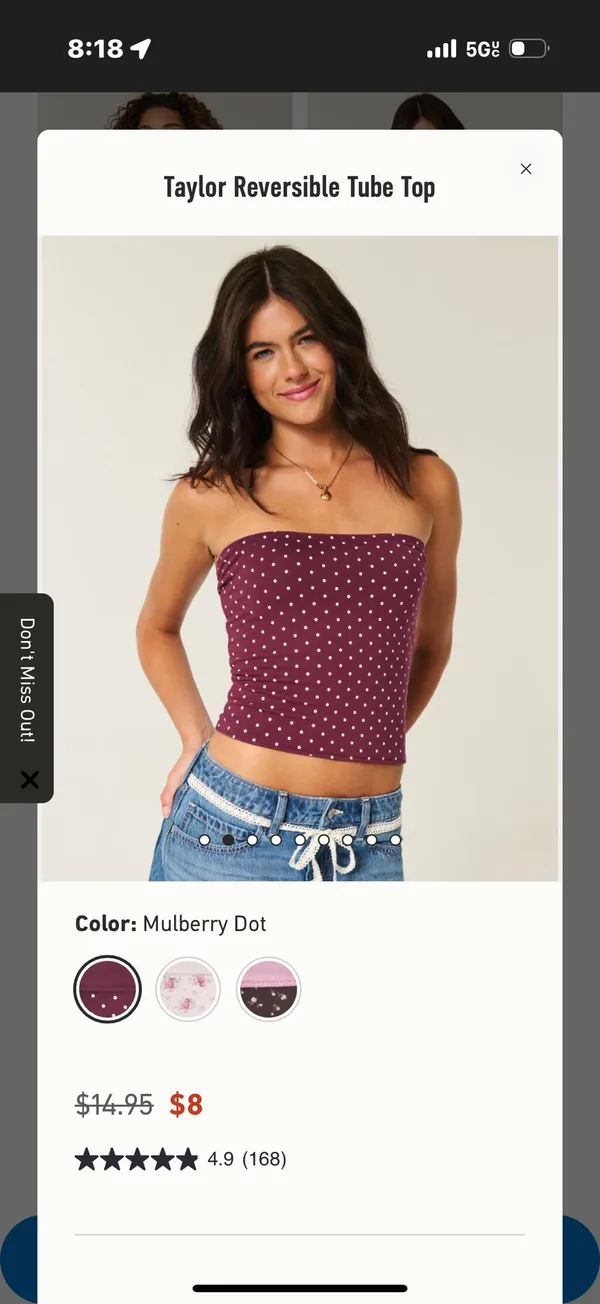 Hollister Reversible Tube Top - Image 4