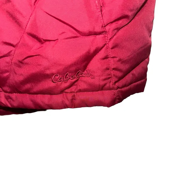 Cabela's Goose Down Puffer Vest Pink Quilted Zip Up Lightweight Outdoor Women's Small‎ - Image 4