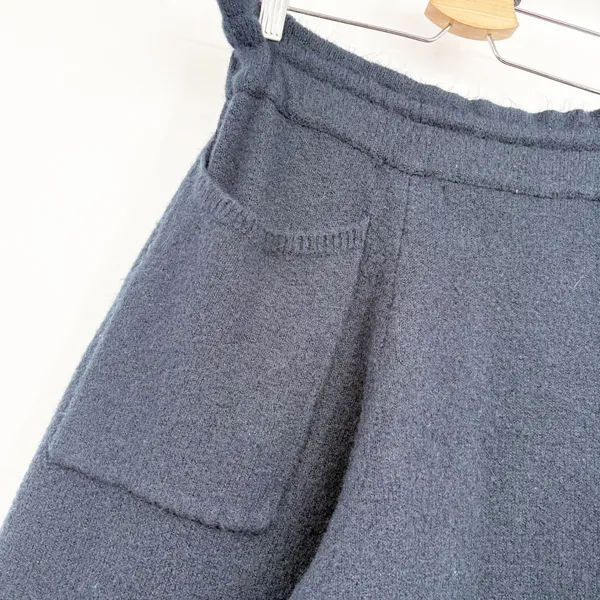 Allison New York Womens Navy Blue Wool Blend Tassel Knit Joggers Pants Size S - Image 6