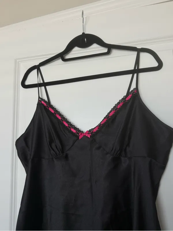 Apt. 9 Satin Pink Lace Trim Ribbon Slip Dress XL - Image 2