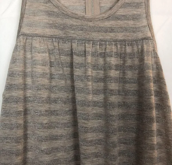 American Eagle Sleeveless Striped Metallic Swing Top Size Medium - Image 4