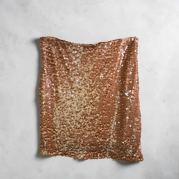 RACHEL ZOE Stretch‎ Sequin Mini Skirt in Rose Gold, Large - Image 3