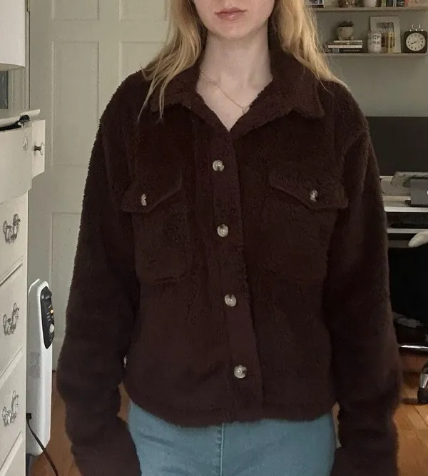 Women's Brown Sherpa Jacket - Image 2