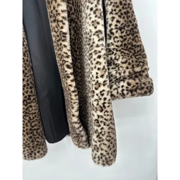 Vintage Monterey Fashions Faux Fur Coat Women’s‎ S Leopard Animal Print Glam Mob - Image 3