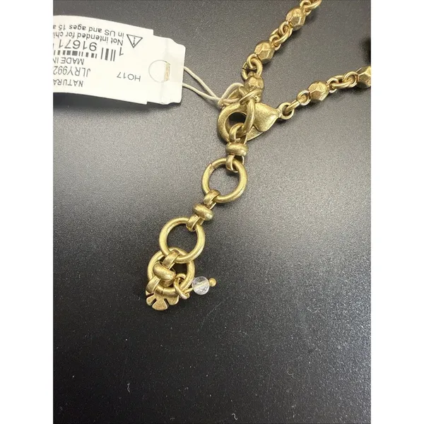 NIB Lucky Brand Mixed Metal Gold Tone Medallion Pendant Rhinestone Necklace - Image 9