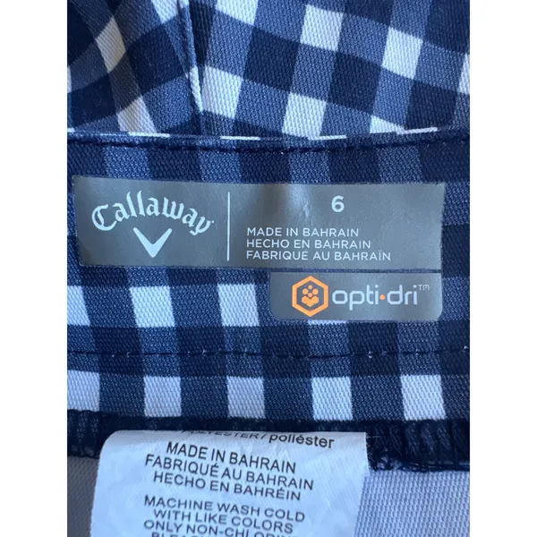 Callaway Opti-Dri Women Navy Blue Gingham Golf Shorts Size 6 ST2587 - Image 6