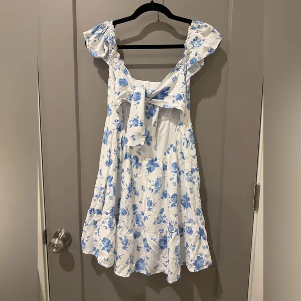 Hollister Blue Floral Babydoll Mini Dress - Image 2