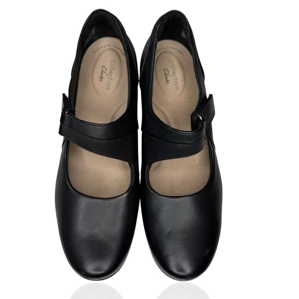 Clarks Collection Women's 8.5 Emslie‎ Lulin Mary Jane Pumps Black Comfort Heels - Image 3