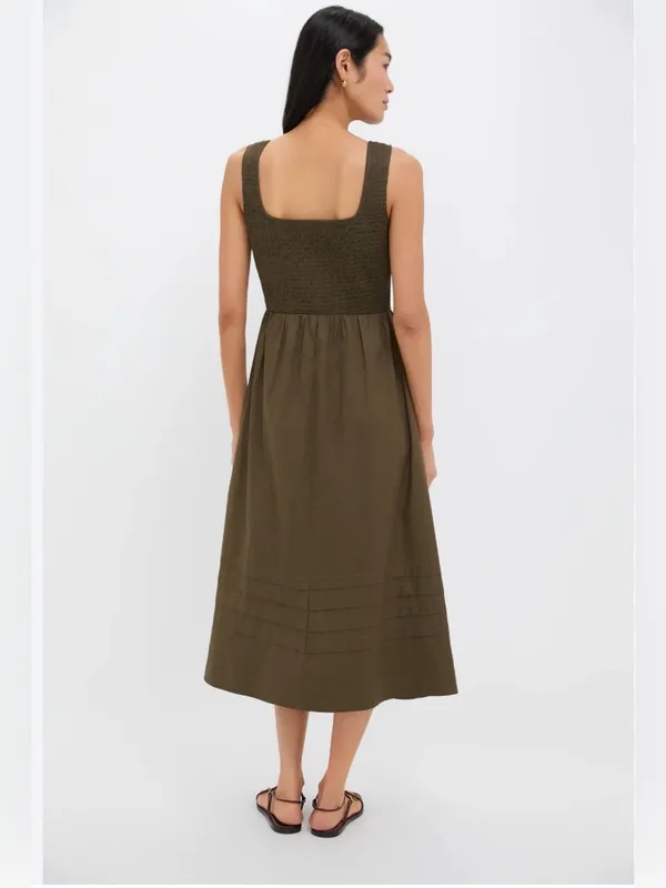 New With Tags Tuckernuck Olive Cotton Tiernan Dress Sz S - Image 2
