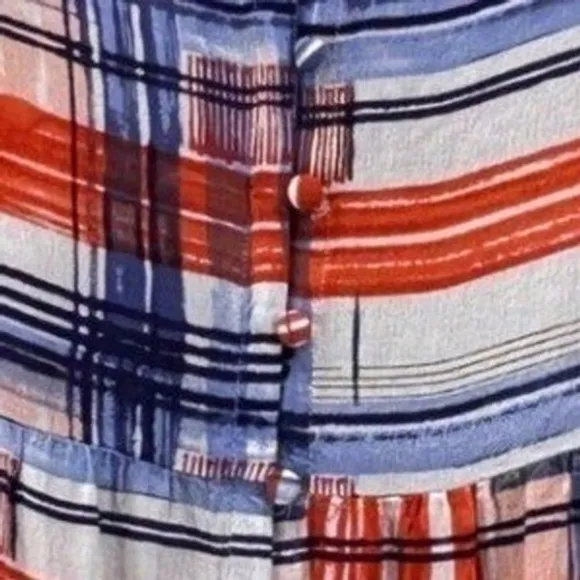 Maeve Peplum Top Red White Blue‎ Small - Image 5