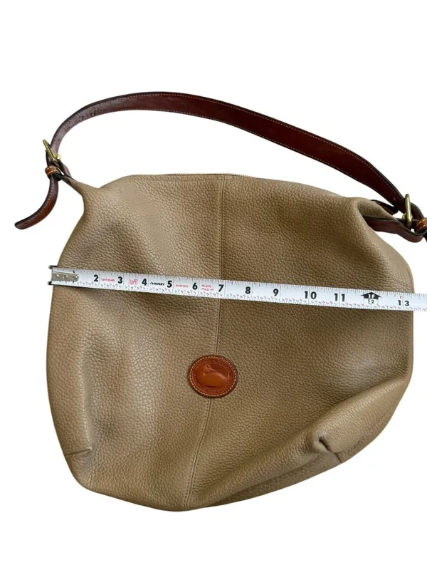 DOONEY & BOURKE Vintage Tan Brown Pebble Leather Shoulder Bag - Image 4