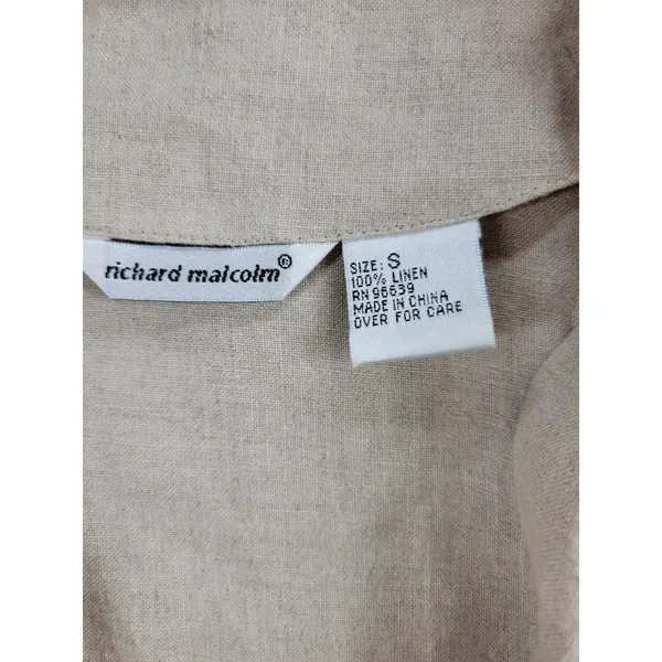 Richard Malcolm Womens Bomber Jacket Size S Cream Linen Zip Up Utility Cargo - Image 5