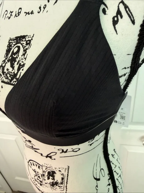 lululemon athletica Stretch Cotton Rib Neck Triangle Bralette Logo in Black - Image 8