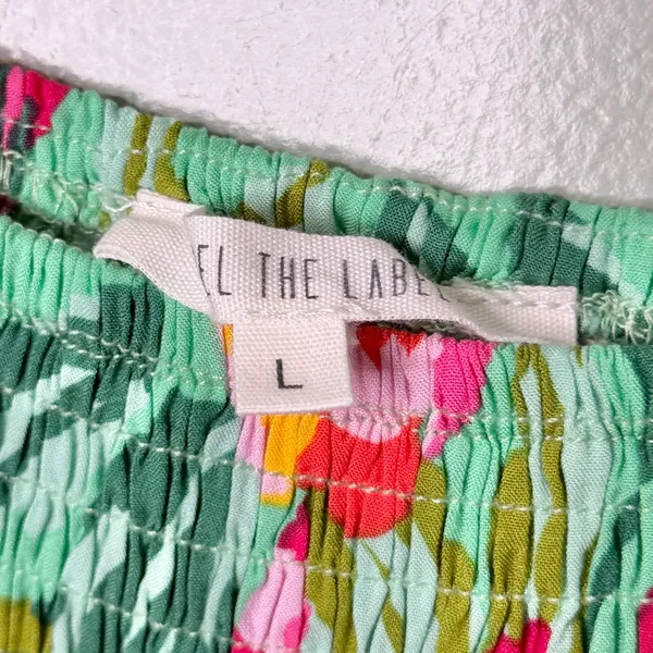 Abel The Label Floral Tiered Strapless Smocked Mimosa Maxi Dress Pink Size Large - Image 6