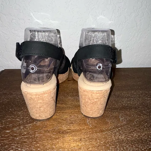 Clarks Collection Self-Attached Sling Back Cork Platform Wedge Sandal Shoes Size 7 - Image 5