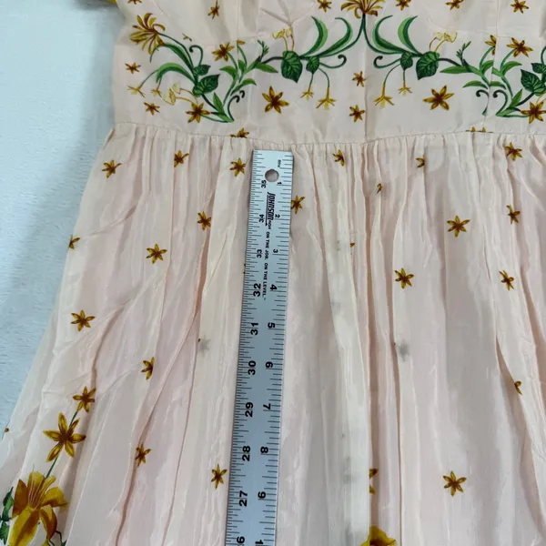 Farm Rio Botanical Beauty Pink Laces Cup‎ Midi Dress Floral Size M 334844 - Image 10