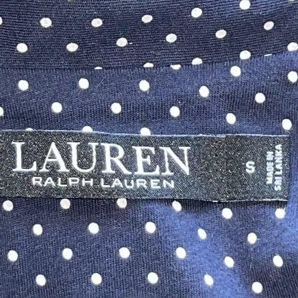 Lauren Ralph Lauren Navy Blue & White‎ Polka Dot Cotton Night Shirt Small Logo - Image 7