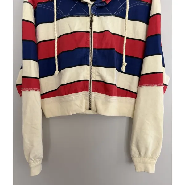 Free People We The Free Ry Zip Thru Jacket Hoodie Americana Women's Size XS - Image 5