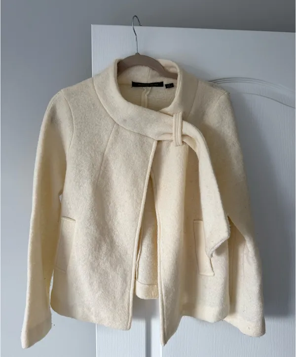 Vintage Cream Cape Coat White Size M - Image 5