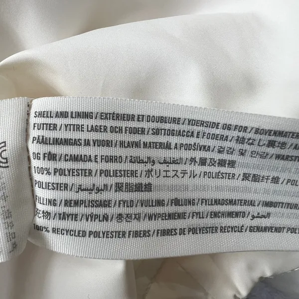 YPB Cream Puffer Jacket Women's Large Winter Quilted Coat Warm Zip Snap‎ Neutral - Image 5