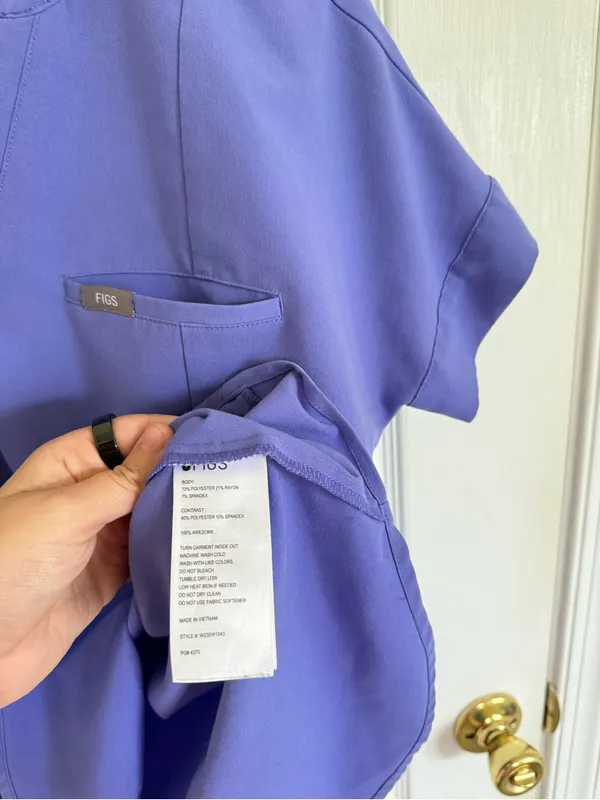 Figs One Pocket V neck Scrub Top - Image 7