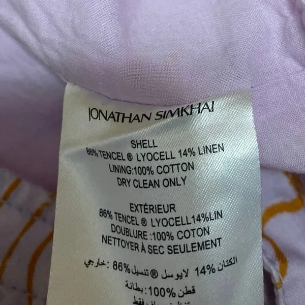 Jonathan Simkhai Tilly Purple Gold Floral Sleeveless Tie Back Cami Crop Top Sz M - Image 6