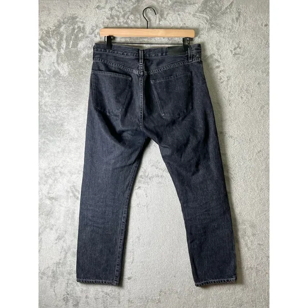 GOLDSIGN Low Slung Crop Jeans Black Relaxed Straight‎ Leg Denim Women's 26 - Image 3