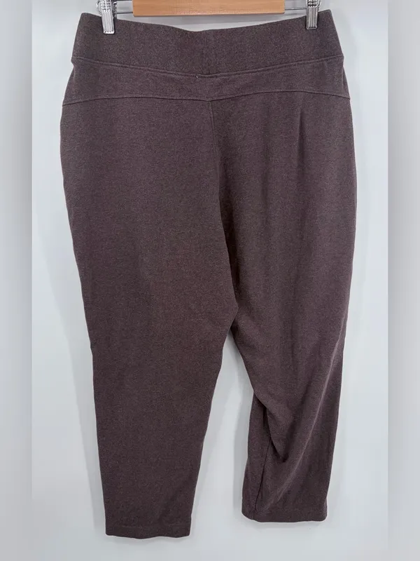 Pact organic airplane tapered leg pant deep taupe purple womens L travel comfort - Image 6