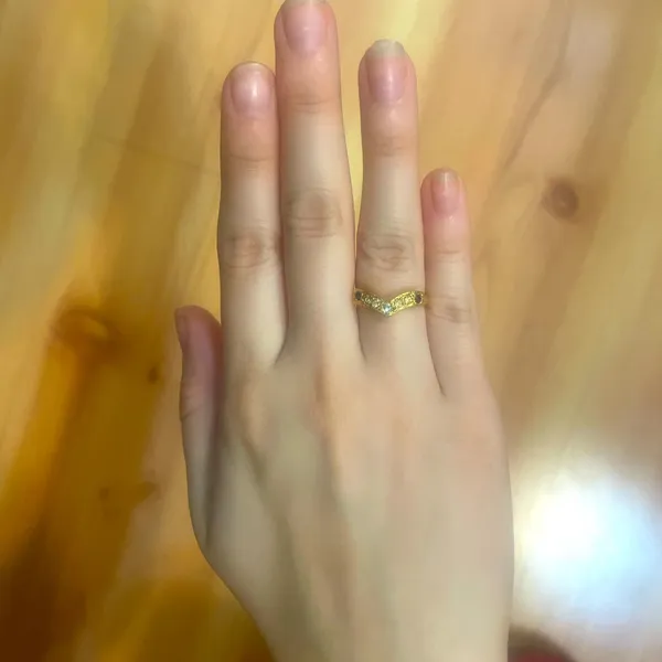 Faux Gold Colored Chevron Arrow Ring - Image 4