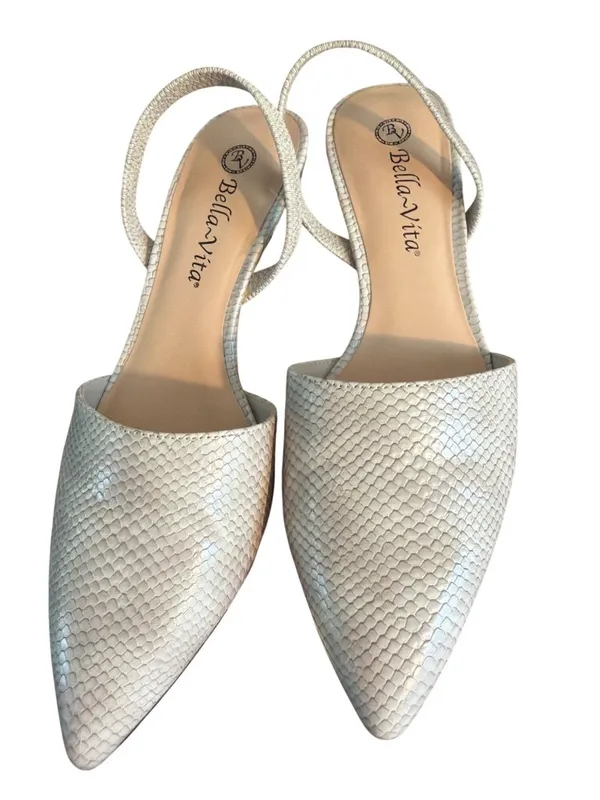 Bella Vita Sarah II Slingback Shoes Faux Natural Snake Kitten Heel Size 7.5M - Image 7