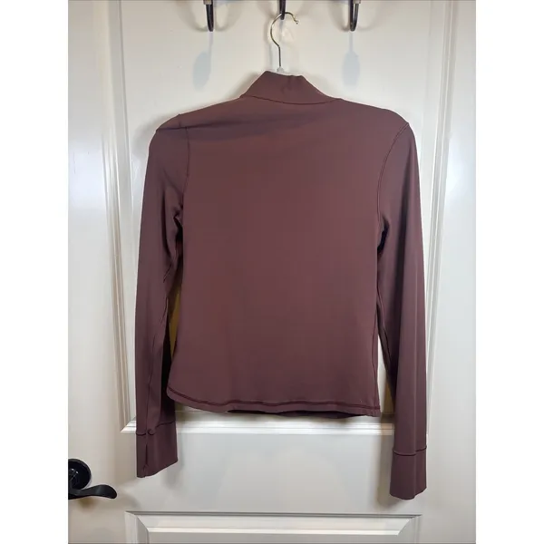 Offline By Aerie Medium Long Sleeve Shirt Active Pullover Stretch Mock Neck Plum - Image 4