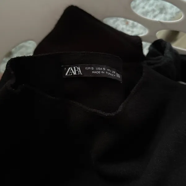 Zara Mock Neck Black Dress - Image 5
