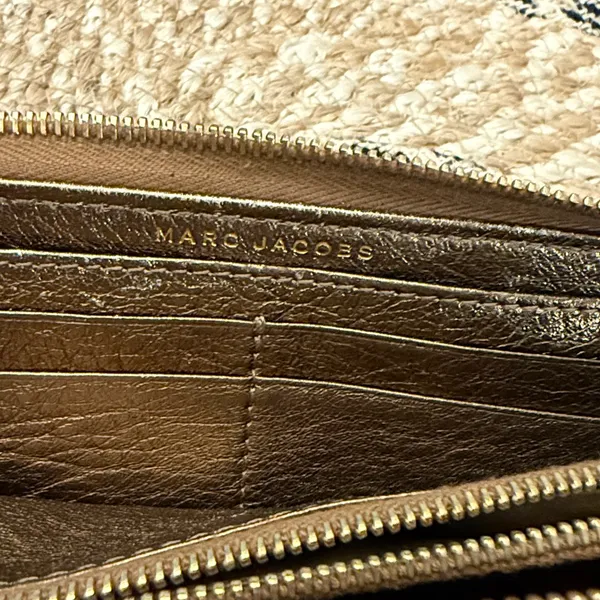 Marc‎ Jacobs Quilted Metallic Bronze Leather Zip Around Continental Wallet - Image 13