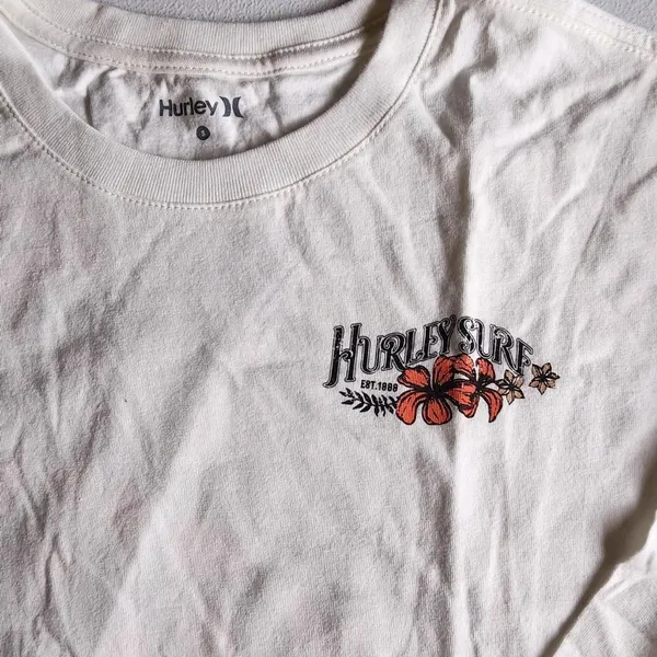 NWT Hurley white and orange surf crop tee - Image 3