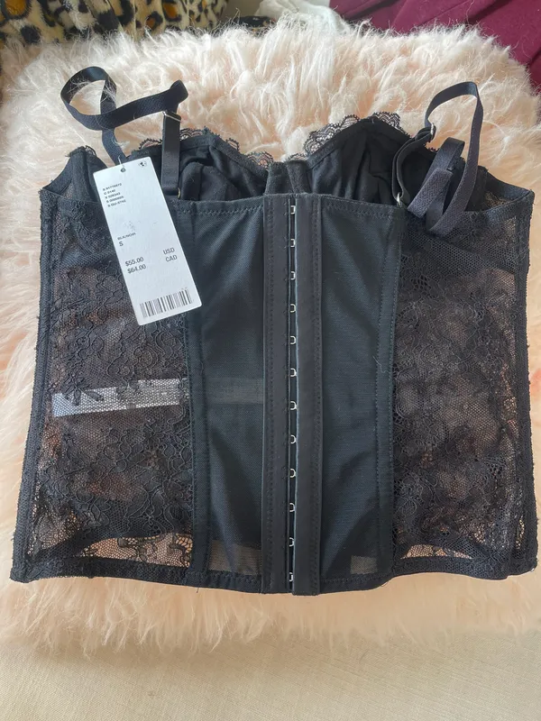 Black Lace Corset NWT - Image 2