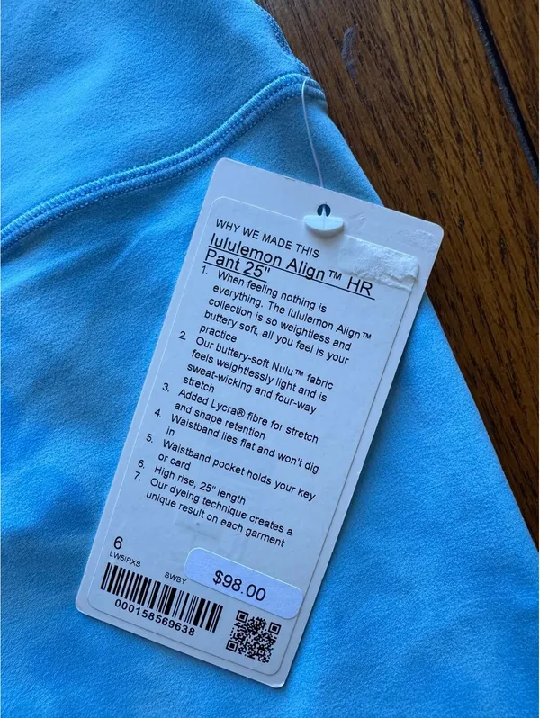 Lululemon Align High-Rise 25” Smoothie Wash Blueberry Size 6 NWT - Image 4