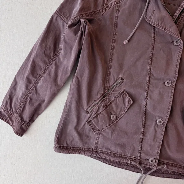 American Eagle Hooded Utility Field Jacket Womens XL Purple - Image 7