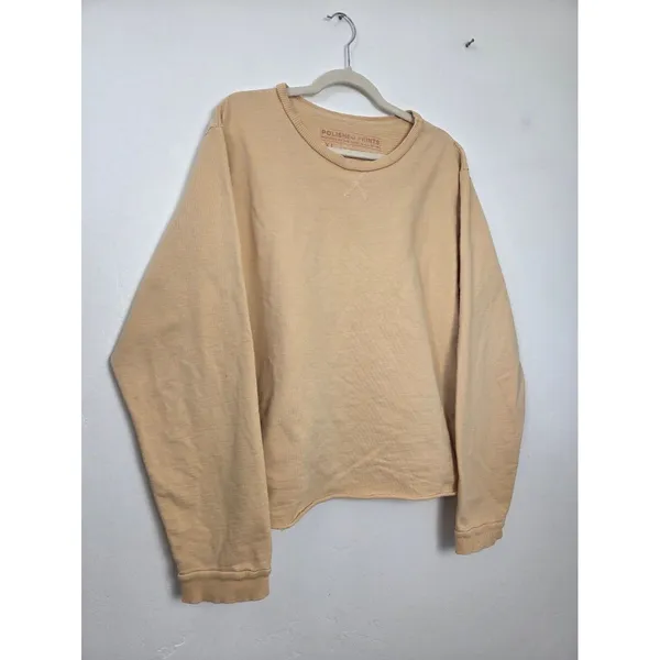 Polished Prints Butter Yellow Sweatshirt 100% Cotton Crewneck Clean Girl XL - Image 2