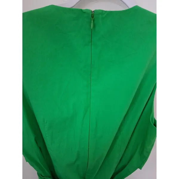 J. by J. Crew Sleeveless Wrap-top Pleaded dress In Kelly Green Front Tie Size 2 - Image 6