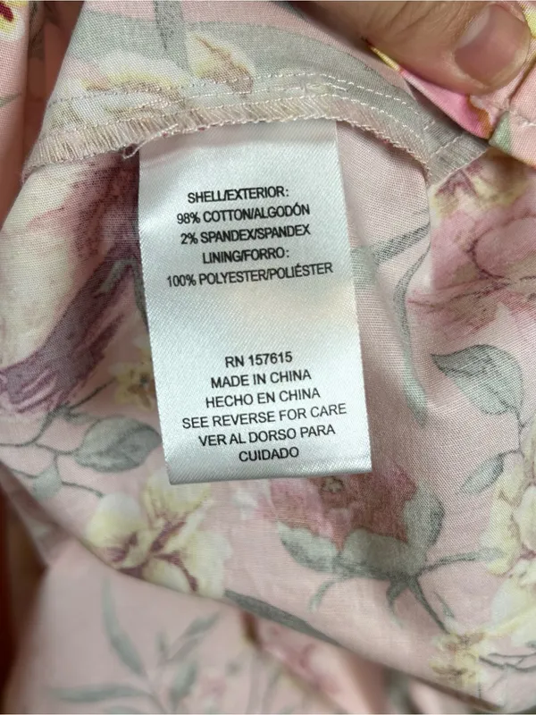 Joie Bridgerton Cottagecore Pink Floral Midi Dress Tie Shoulder Tea Party XL NWT - Image 10