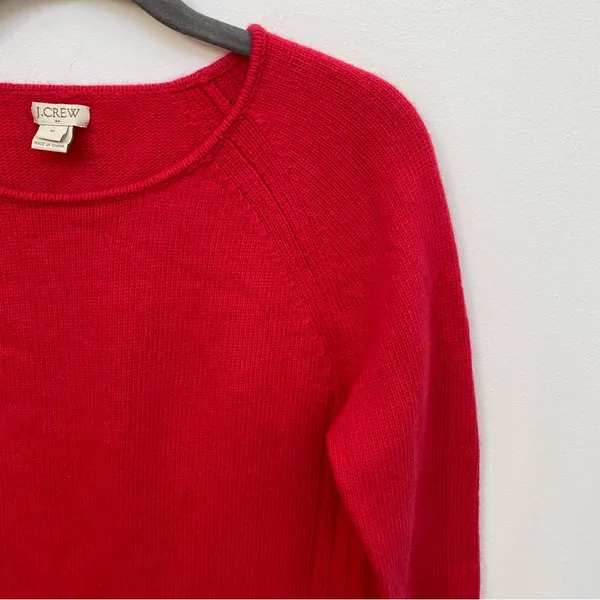 J. Crew Hot Pink Wool Blend Crew Neck Long Sleeve Sweater -‎ Women's Medium - Image 7