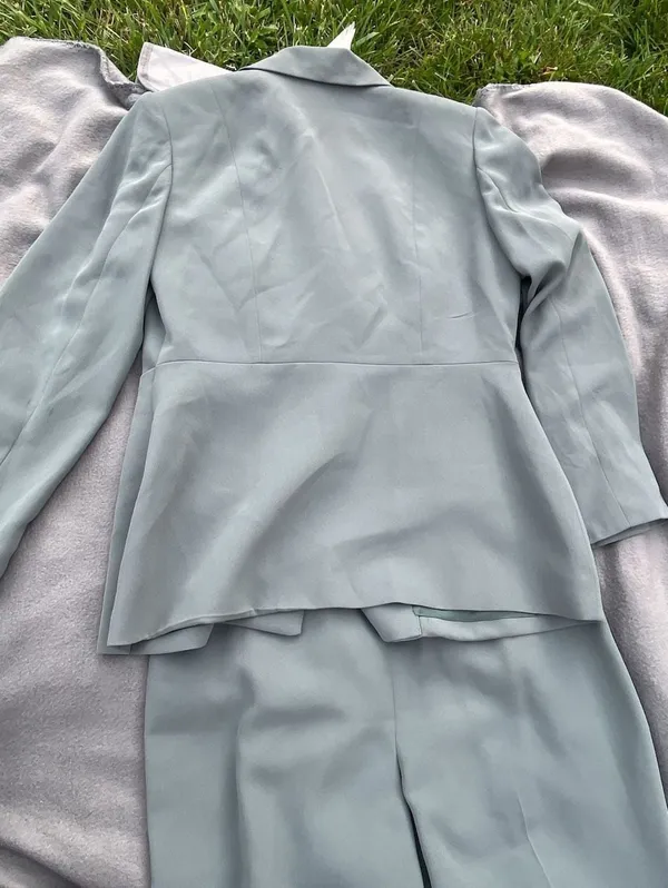 Petite Sophisticate Sea Green Pant Suit Set Size 6 - Image 6