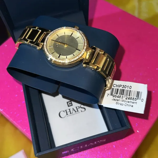 Gold Tone w Crystals Watch - Image 7