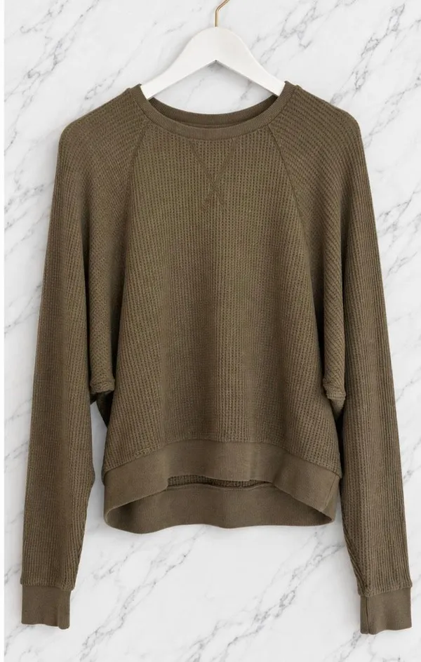 Beyond Yoga green waffled pullover size M - Image 7