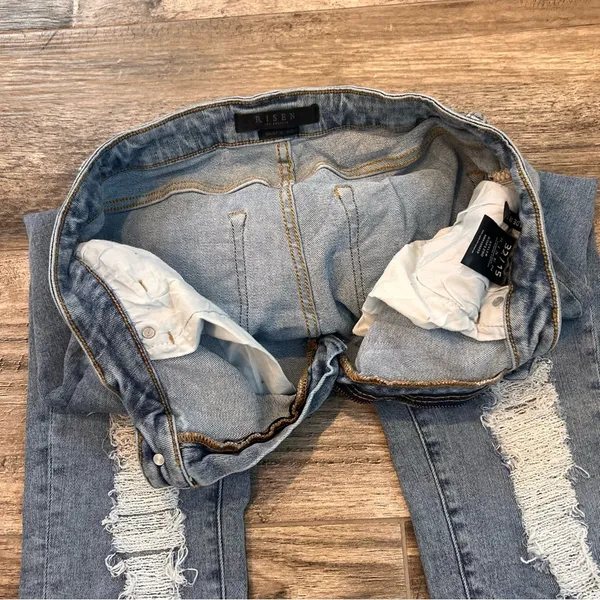 Risen Los Angeles Jeans Size 15/32 Blue Denim High Rise Distressed Jeans #247 - Image 10