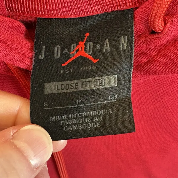 Jordan Red Hoodie Streetwear Women's Sport Size‎ S Loose Fit Crop - Image 3