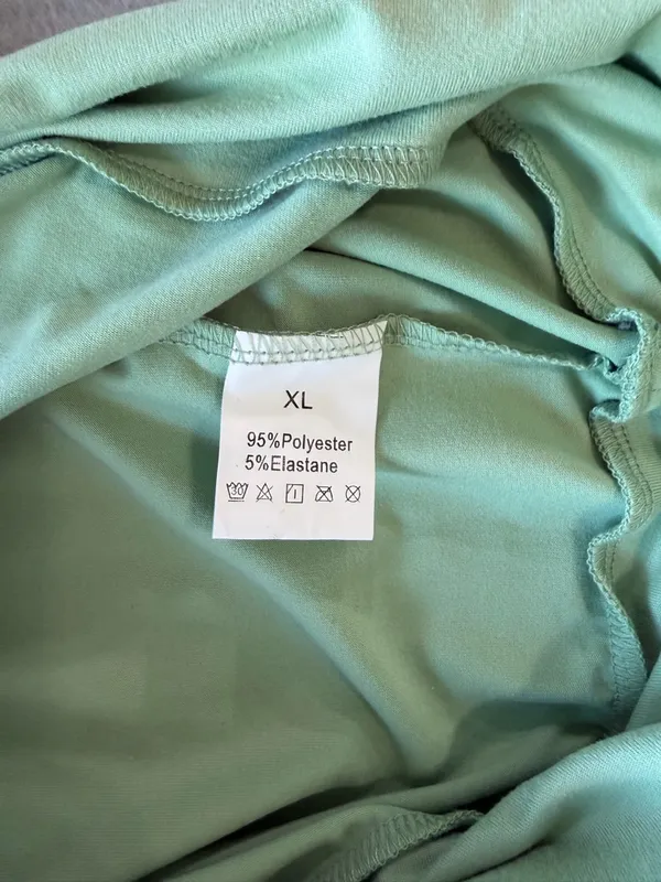Women's Wide Leg Pull On Drawstring Elastic Waist Light Green Pant Size XL #2608 - Image 3